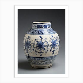 Chinese Blue And White Vase.6 Art Print