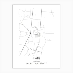 Halls Creek,Australia Minimalist Map Art Print