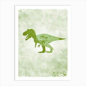 Khaki Green T Rex Silhouette 2 Art Print