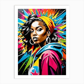 Graffiti Mural Of Beautiful Hip Hop Girl 39 Art Print