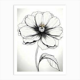 Black And White Flower Art Print