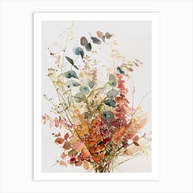 Dry flowers watercolor art Art Print