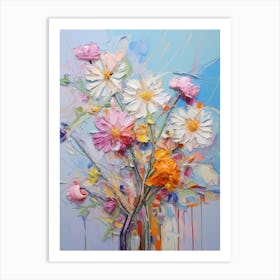 Abstract Flower Painting Asters 5 Art Print