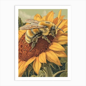 Leafcutter Bee Storybook Illustration 6 Art Print