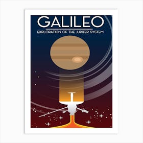 Galileo Exploration Of The Jupiter System Space Art Art Print