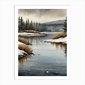 Winter Landscape Painting 25 Art Print