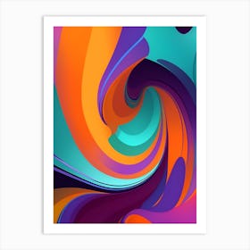 Abstract Colorful Waves Vertical Composition 25 Art Print