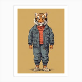Tiger Illustrations Hipster 2 Art Print
