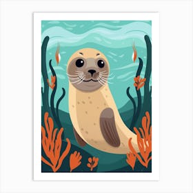 Baby Animal Illustration  Seal 2 Art Print