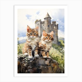 Irish Cats in Watercolor 5 Art Print