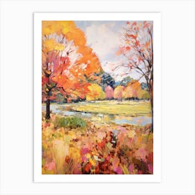 Autumn Gardens Painting Royal Botanic Gardens Victoria Australia 2 Art Print