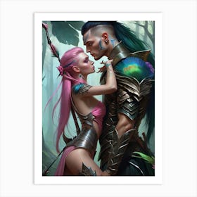 Warrior Couple, protection Art Print