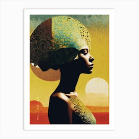 African Woman With Hat Art Print