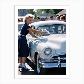 50's Era Community Car Wash Reimagined - Hall-O-Gram Creations 25 Art Print