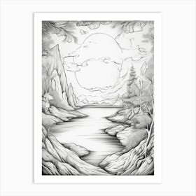 Landscape Drawing Art Print