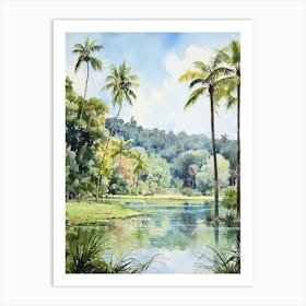 Royal Botanic Gardens Kandy Sri Lanka Watercolour 1  Art Print