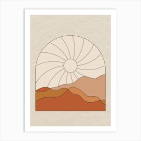 Abstract Sun Over Desert Art Print