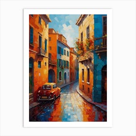 Car On A Street Art Print