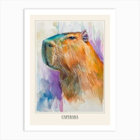 Capybara Colourful Watercolour 3 Poster Art Print