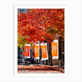 An Autumnal Scene Rich In Fall Foliage Utilizing A Vibrant Red And Orange Color Palette Showcasin 2 1 Art Print