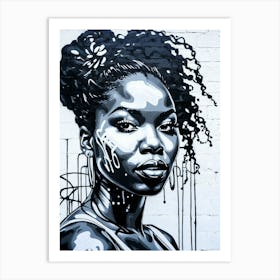 Graffiti Mural Of Beautiful Black Woman 27 Art Print