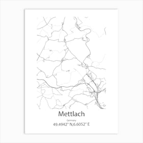 Mettlach,Germany Minimalist Map Art Print