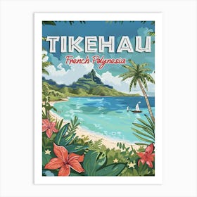 Tikehau: Where Pink Sands Meet Azure Waters Poster Art Print