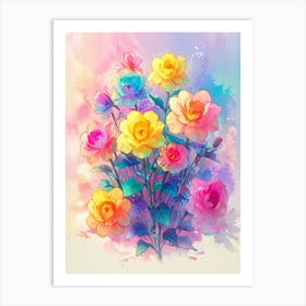 Watercolor Roses 1 Art Print