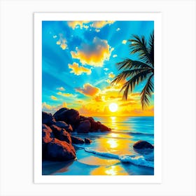 Sunset On The Beach 17 Art Print