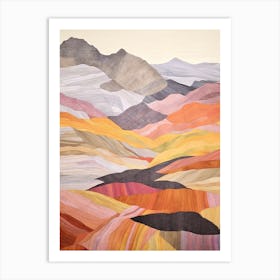 Mount Bierstadt United States 3 Colourful Mountain Illustration Art Print