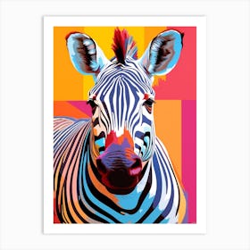 Zebra Colour Burst Art Print