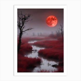 Red Moon In The Sky 3 Art Print