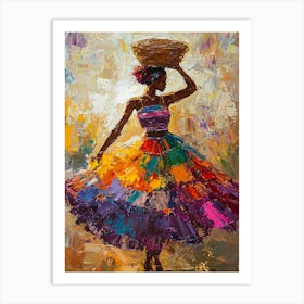 African Woman With Basket 17 Art Print