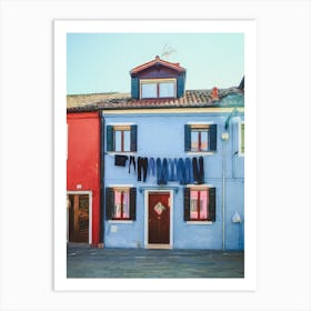 Drying Jeans Burano Art Print