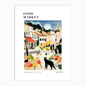 The Food Market In Sintra 2 Illustration Poster Art Print