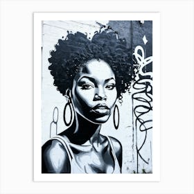 Graffiti Mural Of Beautiful Black Woman 270 Art Print