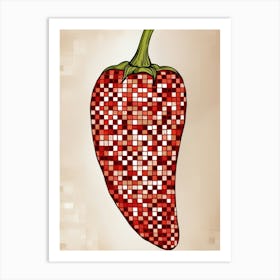 Mosaic Strawberry Vector Art Print