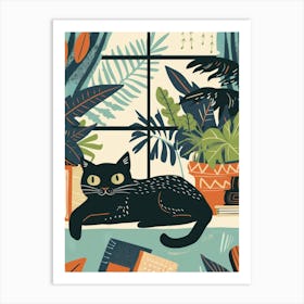 Cat In The Window 7 Art Print