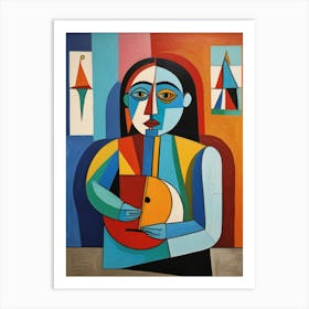 Woman With A Guitar 1 Art Print