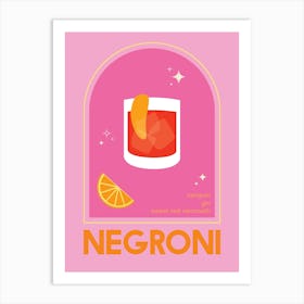 Negroni Cocktail Art Print