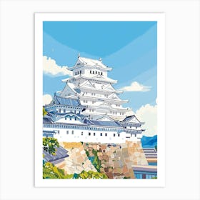 Himeji Castle Japan 3 Colourful Illustration Art Print