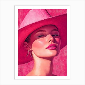 Pink Hat 1 Art Print