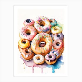 A Buffet Of Donuts Cute Neon 6 Art Print