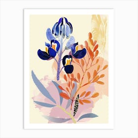 Colourful Flower Illustration Bluebonnet 8 Art Print