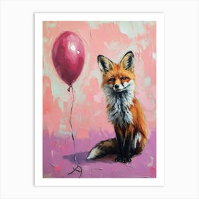 Cute Fox 4 With Balloon Art Print