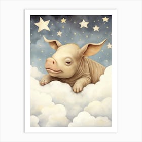 Sleeping Baby Rhinoceros Art Print