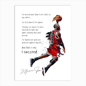 Michael Jordan Poster Signature 9000 Shots Art Print
