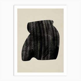 Black Bold Object On Beige 04 Art Print
