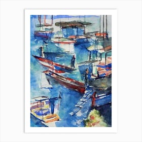 Port Of Batangas Philippines Abstract Block 1 harbour Art Print