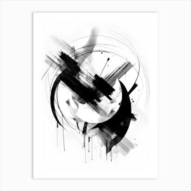 abstraction black and white modern art Art Print